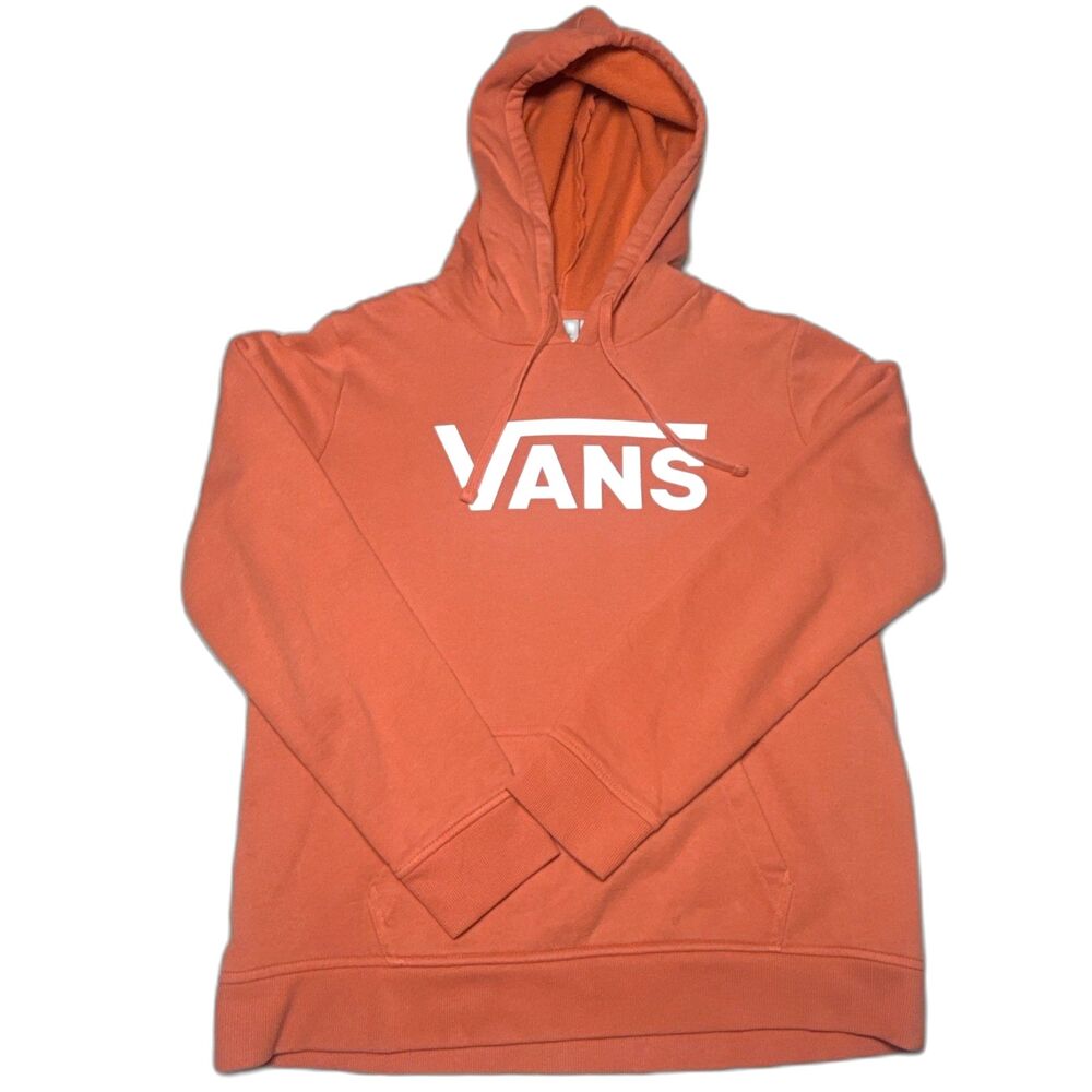 Vans Classic V II Orange Pullover Women's Hoodie Size M Streetwear